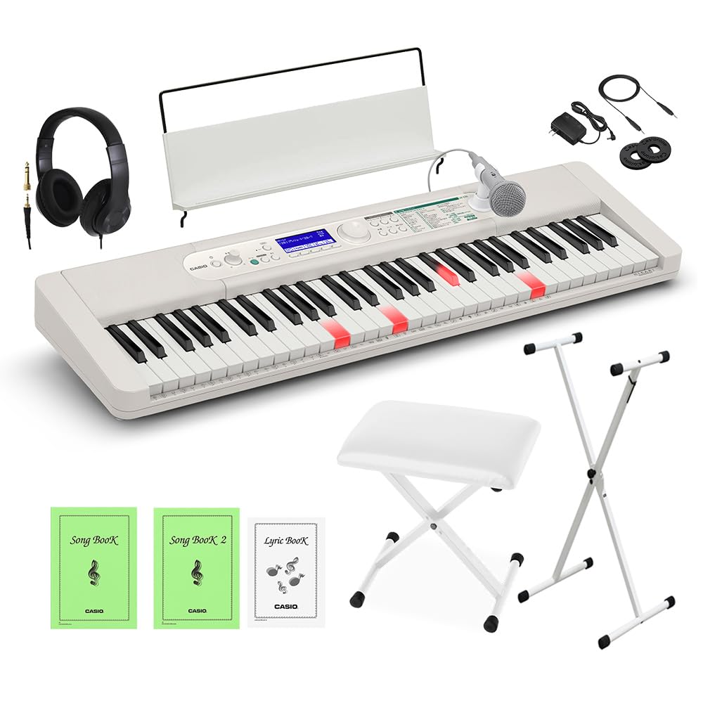 CASIO(カシオ)LK-530 スタンド椅子等セット！※使用年数1年！ Amazon | CASIO LK-530 白スタンド・白イス・ヘッドホンセット